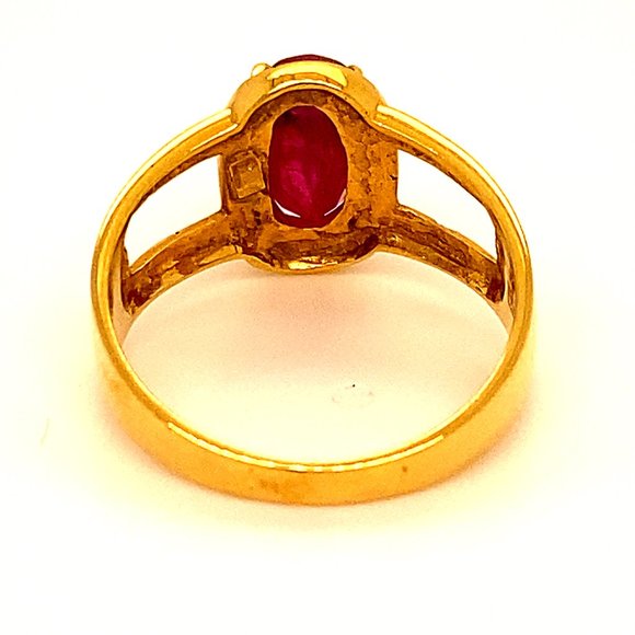 GIA Tajik Ruby 2.06ct Solid 21K Yellow Gold Ring - Picture 4 of 9